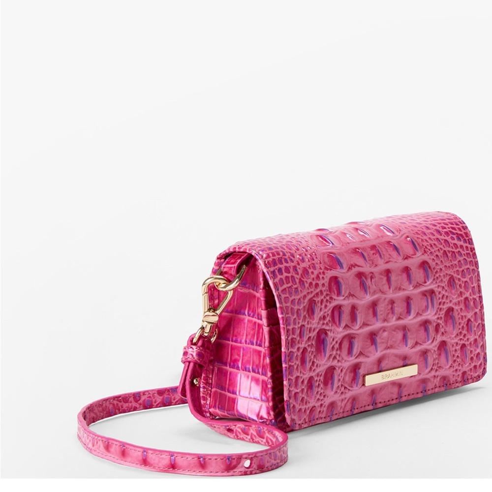 Brahmin Phlox Pink Melbourne Minuette Handbag AND Matching Addy Wallet NWT - Picture 6 of 13